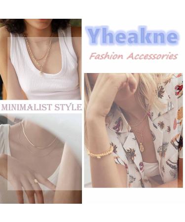 Boho Circle Pearl Lariat Necklace | Gold Long Chain & Tiny Pearl Choker | Unique Jewelry Gifts for Women & Girls - Buy Online on GoSupps.com