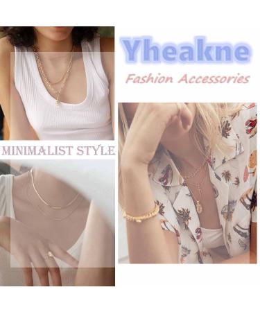 Punk Layered Chain Necklace | Gold Flat Snake Choker | Vintage Herringbone & Chunky Jewelry for Women & Girls - Buy Online on GoSupps.com