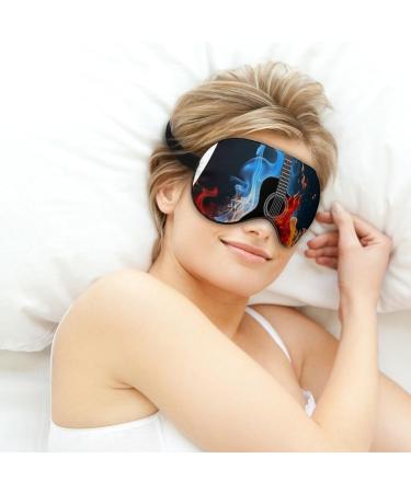 Sleep Eye Masks Guitar with Flames and Fire Sleep Eye Mask & Blindfold with Elastic Strap/Headband for Women Men Sleep Travel Nap - Buy Online on GoSupps.com