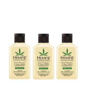 Pack of 3 - HEMPZ Sweet Pineapple & Honey Melon (2.25 oz each) Lotion