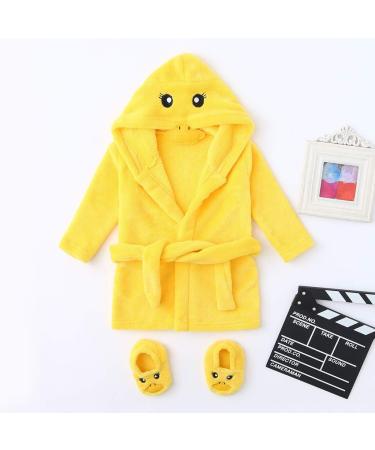 Soft Yellow Baby Bathrobe & Shoes Set | Terry Hooded Swim Coat for Infants 0-6 Months - Buy Online on GoSupps.com