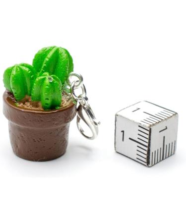 Handmade Cactus Charm Zipper Puller | Unique Silver-Plated Pendant for Bracelets & Fashion Jewelry - Buy Online on GoSupps.com
