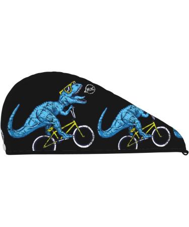 Fun Riding Dinosaur Microfiber Hair Towel | Soft Super Absorbent Quick Dry Wrap for Long Curly & Thick Hair | Coral Velvet | Ideal for Women - Buy Online on GoSupps.com