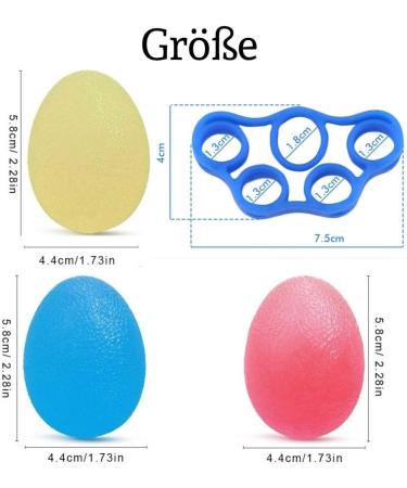 Dairf Hand Trainer & Finger Trainer Kit - Egg-Shaped Grip Balls (3 PCs) + Finger Trainer for Hand Strengthening Pressure Relief & Rehabilitation | International Shipping Available - Buy Online on GoSupps.com