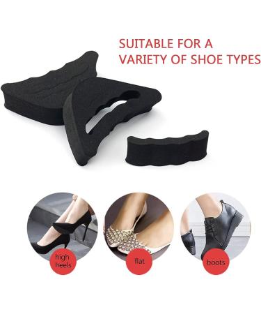 4 Pairs Reusable Shoe Toe Filler Inserts for Shoes Too Big - Black and Beige - Adjustable Toe Plugs - Buy Online on GoSupps.com
