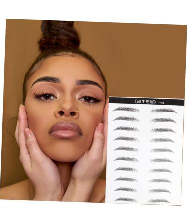 Housoutil Black Eyebrows 6 Sheets Pairs Authentic Eyebrows Tattoos Artificial Eyebrow Patch Eyebrow Stickers Water Proof 6d - Buy Online on GoSupps.com