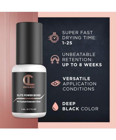 Elite Power Eyelash Extension Glue - 8 Week Retention Fast Drying Latex Free 5ml - Perfect for Professionals - Buy Online on GoSupps.com