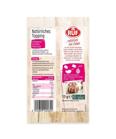 Natural Fruit Topping with Raspberries & Cherries - Gluten-Free Vegan No Artificial Additives Perfect for Porridge & Pastries - 15g Pack - Buy Online on GoSupps.com