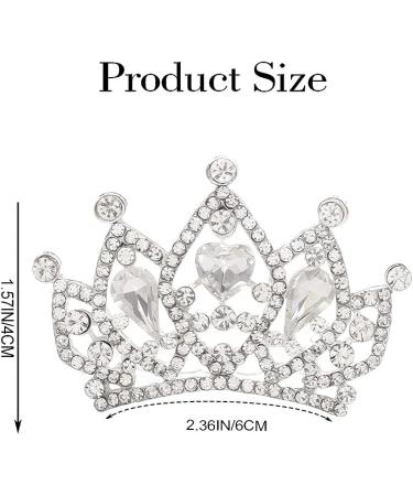 Kilshye Princess Tiara Comb | Small Crystal Girls Crown Hair Comb | Rhinestone Birthday Prom Tiaras Headband for Kids - A-silver - Buy Online on GoSupps.com