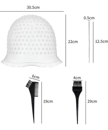 CLKE Highlighted Dyeing Artifact Silicone White Head Cover Kit Professional Hair Highlighting Set with Needle Caps and Brushes Hair Dyeing and Highlighting Tools for Women Men (White) - Buy Online on GoSupps.com