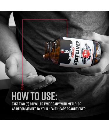 Gorilla Mind Grass-Fed Argentinian Beef Liver - Nature s Multivitamin/Beef Liver Supplement in Freeze Dried Capsules/Pasture Raised/Hormone Free/1 Oz - Buy Online on GoSupps.com