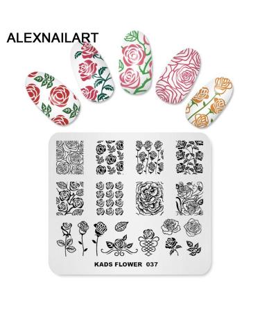 4pcs Flower & Gemstone Nail Stamping Plate Set | DIY Nail Art Tools for Manicure | International Shipping - Buy Online on GoSupps.com