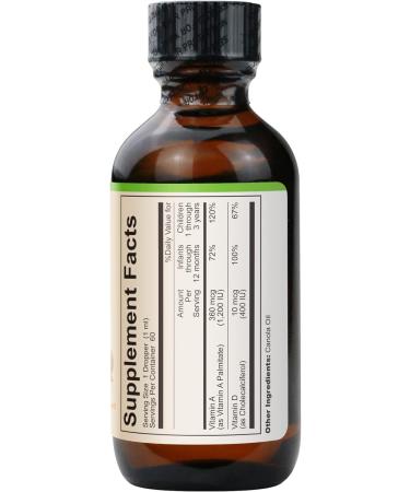 Nature's Nutra Premium Liquid Vitamin A&D for Kids, Non-GMO Kosher - 2 Fl Oz - Buy Online on GoSupps.com