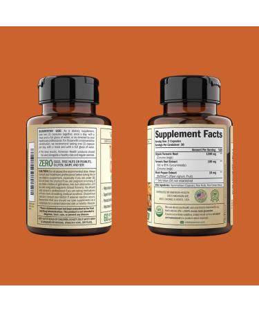 Turmeric Curcumin & Black Pepper Extract Capsules - Vegan Joint Support & Immune Booster - Buy Online on GoSupps.com
