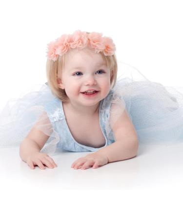 2Pcs Chiffon Flower Baby Headbands - Floral Crown Hair Accessories for Newborns & Toddlers - Buy Online on GoSupps.com