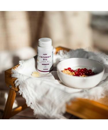  HSN HSN Organic Virgin Coconut Oil 1000 mg Coconut Oil | Medium Chain Fatty Acids (MCTs) speeds up metabolism natural energy for weight loss gluten-free free - Buy Online on GoSupps.com