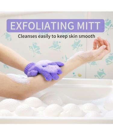 4Pcs Exfoliating Gloves - Bamboo Shower Gloves - Bath and Body Exfoliator Mitts - Scrubs Away Ingrown Hair and Dead Skin - for Shower Spa Massage and Dead Skin Cell Remover Loofah - 4 Colours 4pcs of 4 colours - Buy Online on GoSupps.com