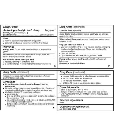 Quality Choice Oral Laxative Powder for Occasional Constipation and Irregularity. 30 Dose Stool Softener Unflavored Grit Free Sugar Free. - Buy Online on GoSupps.com