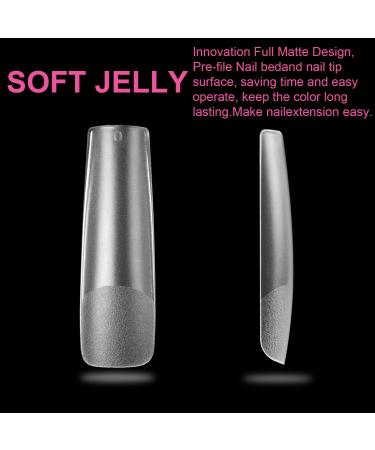 UNA GELLA XXL Square Fake Nails - 240pcs Pre-file Long Gel Nail Tips - Clear Tapered Matte Press On Nails - Buy Online on GoSupps.com