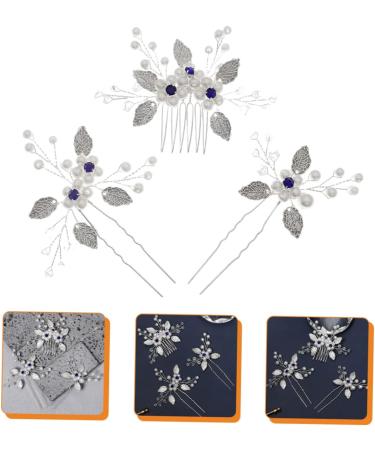 Beaupretty 4 Sets bridal wedding comb Bride Headdress Rhinestone Flower Hairpin Leaf Bride Wedding Comb Leaf Hair Comb green accessories green hair accessories bridesmaid abs flowers Hanfu - Buy Online on GoSupps.com