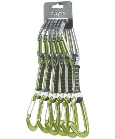 CAMP Photon Express KS Quickdraw 6 Pack - Lightweight Sport Climbing Carabiners, 11cm Dogbone