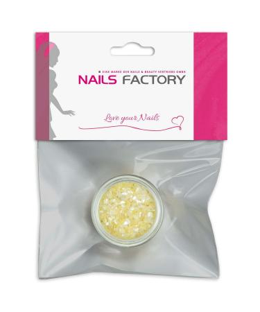 N&BF Nail Art Muschelspleter |Crushed Shells Yellow |Perlmutt splinters for gel nails and acrylic modeling |Glitter Sea Shells |Glitzer mussel particles |Musschel inlays yellow