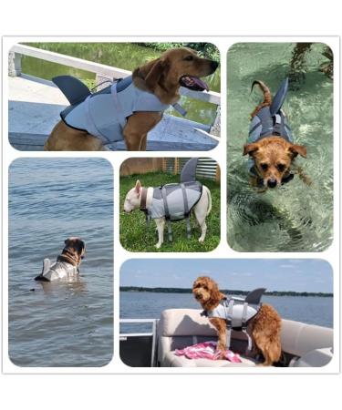 Izefia Dog Swimming Jacket - Protective Gray Swim Vest for Small & Large Dogs | Shark & Mermaid Design - Buy Online on GoSupps.com