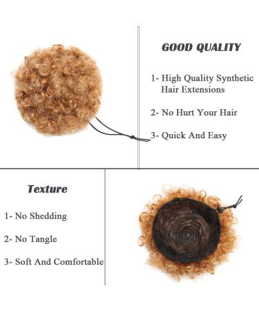 SEGO Afro Hair Puff Extensions - Curled Ponytail | Heavy Brown Mix & Honeyblond | 65g Kinky Curly Hair - Buy Online on GoSupps.com