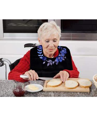 Black Washable Adult Bibs with Crumb Catcher (3 Pcs) - Reusable Clothing Protector for Women | Waterproof Backing, Ideal for Eating - Buy Online on GoSupps.com