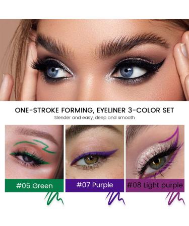 EVPCT 3Pcs Eyeliner Stamp Set - Waterproof Colored Eye Liner Stamps in Green, Royal Blue, and Nordic Purple - 3 Count Pack - Buy Online on GoSupps.com