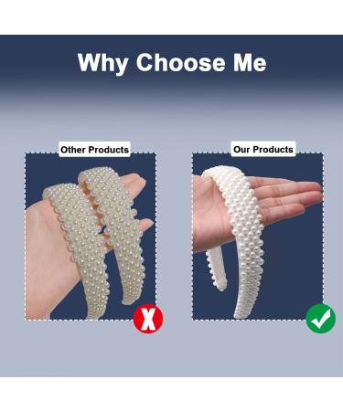 Sparkling Pearl Headbands for Girls and Women - Wide Plastic Hair Hoop Embellished with Bling Beads - Perfect Gift for Children's Day, Graduation, Prom, and Casual Wear - Buy Online on GoSupps.com