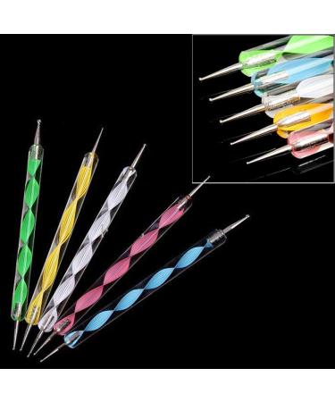 10Pcs Nail Gel Plastic Fake Fingers Model Acrylic Powder 3D Nail Tips Nail Glitter Crystal Powder Manicure Tools Acrylic Powder (5Pcs Nail Dotting Pen Kit) - Buy Online on GoSupps.com