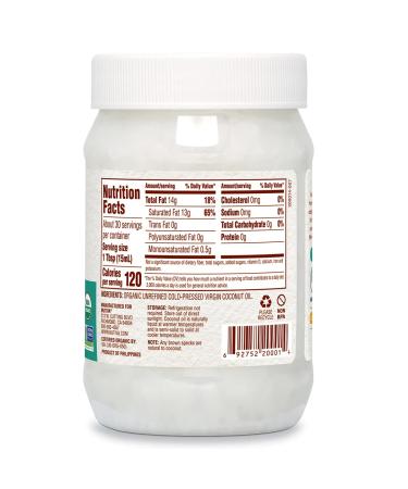 Nutiva Organic Cold-Pressed Virgin Coconut Oil 15 Fl Oz - USDA Organic, Non-GMO, Vegan, Keto & Whole30 Approved - Buy Online on GoSupps.com