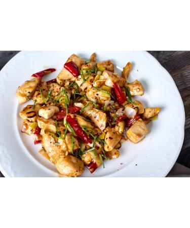Sichuan Chili Flakes 8 oz - Authentic Medium Hot Spice for Asian Dishes | Amazing Chiles and Spices - Buy Online on GoSupps.com