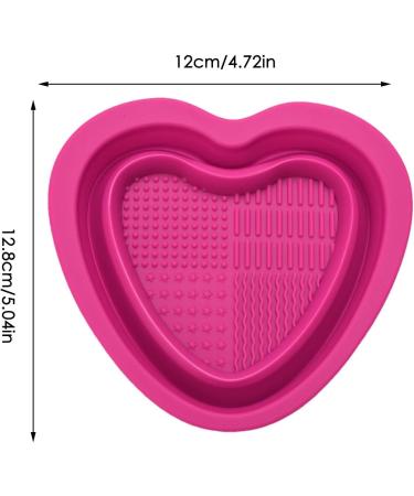 Silicone Makeup Brush Cleaner Bowl - Heart Shape Silicone Cosmetic Brushes Cleaning Tool - Portable Washing Tool for Brushes Sponges Makeup Cleaning Tools for Makeup Lovers rose red - Buy Online on GoSupps.com