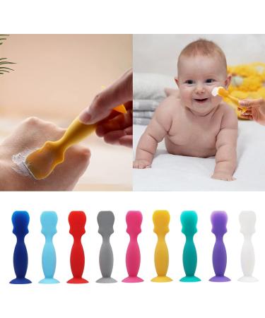 Buy Diaper Cream Spatula with Suction Foot - Soft Silicone Brush for Home Use - Emerald Green Baby Care Essential - Buy Online on GoSupps.com