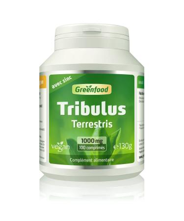 Greenfood Tribulus, 1000 mg, high-dose extract, 100 tablets. No artificial additives. No genetic engineering. Vegan.