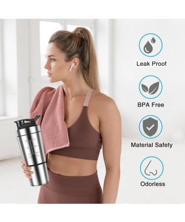 Golgner Shaker prot in en acier inoxydable sport fitness shaker prot in fitness 600 ml avec tasse de 200 ml sans BPA avec balance pour shake prot in di t tique et fitness (argent) - Buy Online on GoSupps.com