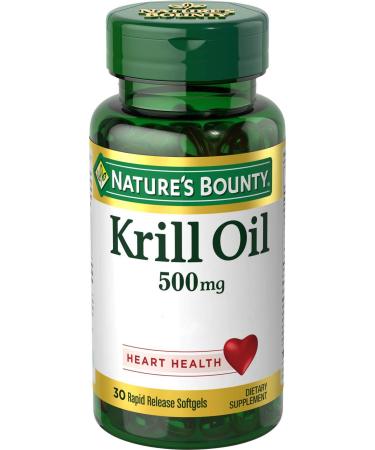 Nature's Bounty Krill Oil 500 mg 30 Rapid Release Softgels