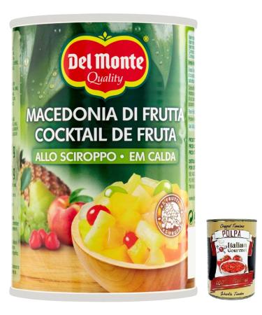 Del Monte Macedonia di Frutta allo Sciroppo fruit salad in syrup fruit salad in syrup 420 g can + Italian gourmet Polpa di Pomodoro 400 g can
