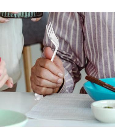 FOMIYES Adaptive Curved Fork - Stainless Steel Utensil for Hand Tremors, Arthritis, Parkinson's - Right-Handed Angled Cutlery for Elderly Use - Buy Online on GoSupps.com