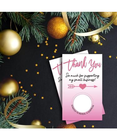 50 Pack Pink Thank You Blank Gift Certificate Scratch Off Cards for Small Business - Perfect for Spa, Beauty, Hair Salon, Bridal Shower, Baby Shower, Country Wedding - Silver - Buy Online on GoSupps.com