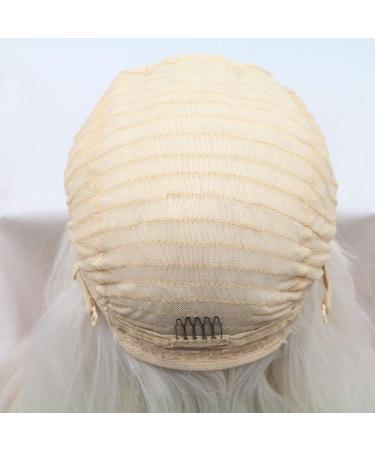 Kunsthaar Wig 61 cm Platinum Blonde Natural Waves U-Part Lace Glue-Free Heat-Resistant Fiber for Women - Buy Online on GoSupps.com