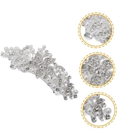 HAPINARY Rhinestone Hair Clip Headwear for Women Flower Hair Clips for Women Rhinestone Flower Hair Clip Girl Headdress Flower Hair Barrette Sparkly Hair Clip Hair Accessory Bride Abs - Buy Online on GoSupps.com