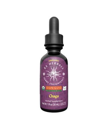 Sun God Medicinals Ra Herbals Organic Chaga Liquid Extract - Vitality Support - 1 fl oz