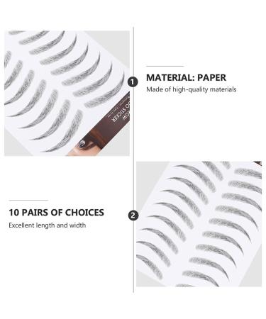 Lurrose Waterproof 6D Temporary Eyebrow Sticker | False Brow Tattoos for Women | 3 Sheets - Type 1 | 21x15cm Black - Buy Online on GoSupps.com