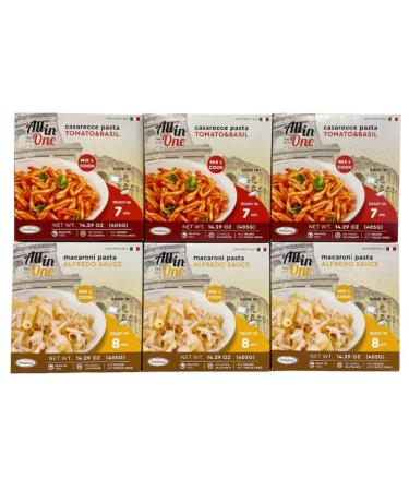 Mangia Italia - Pasta Meals - 6 Pack (3 x Tomato Basil 3 x Macaroni Alfredo)