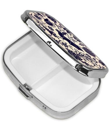 Bat Pattern Print Square Mini Pill Box | 2 Compartment Portable Travel Pill Organizer - Buy Online on GoSupps.com