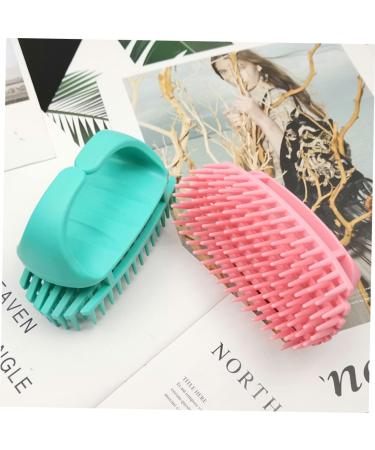 Plafope 2-in-1 Hair Shampoo Brush & Massager - Green Hair Scalp Cleaner for Miniatures & Dolls House | Adult Size 11x6cm - Buy Online on GoSupps.com