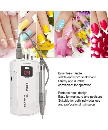 Electric Nail Drill 35000RPM Portable Nail Grinding Buffing Polisher Professional Nail E-File Kit Manicure Tool for Acrylic Gel Nails Manicure Pedicure Cuticle Cordless - Buy Online on GoSupps.com